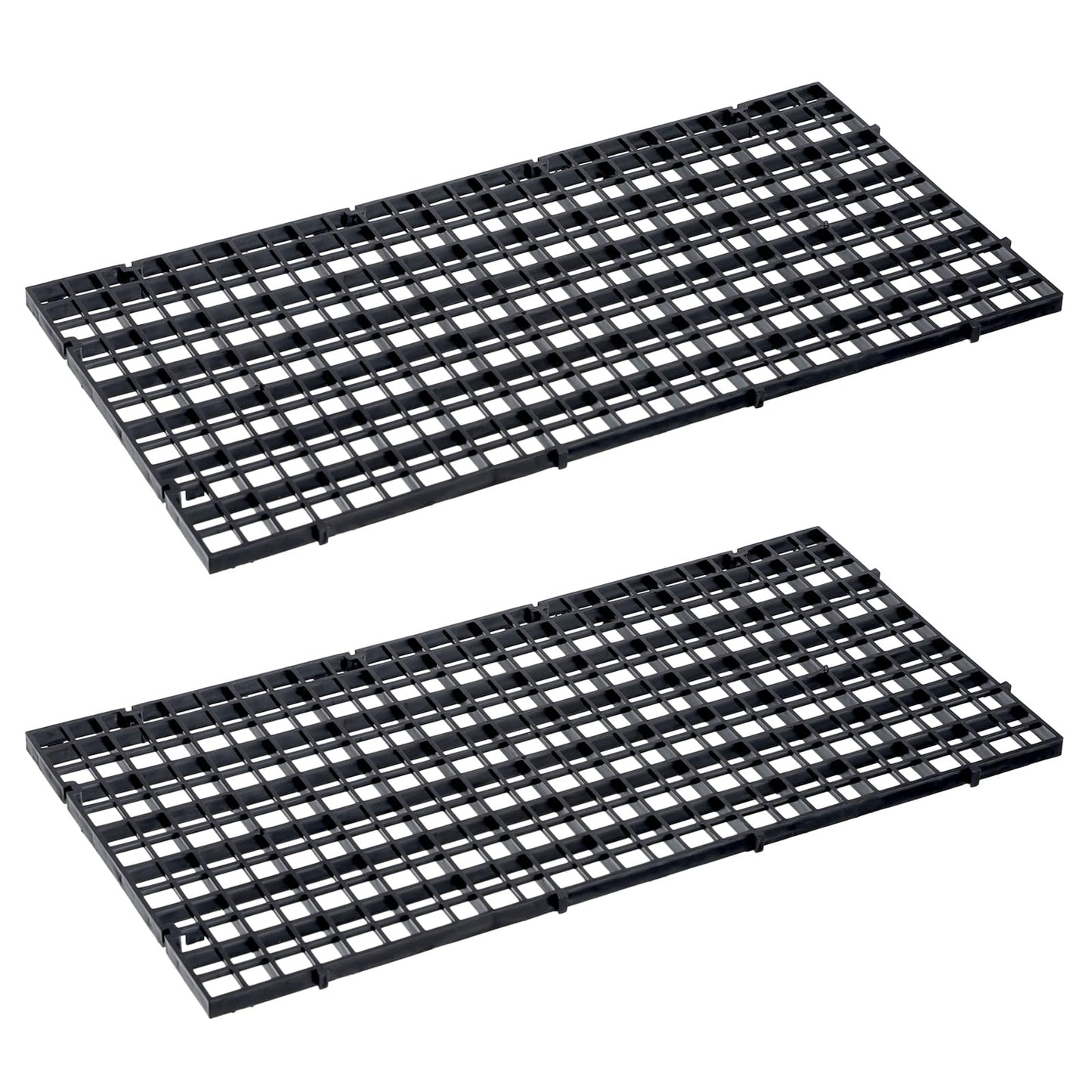 Skrfren 2PCS Fish Tank Divider Aquarium Plastic Grid Divider Tray Plastic Egg Crate Grid Isolation Board Partition Bottom Black Filter Tray (30 x 15cm)
