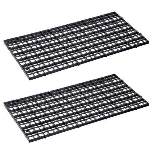 Skrfren 2PCS Fish Tank Divider Aquarium Plastic Grid Divider Tray Plastic Egg Crate Grid Isolation Board Partition Bottom Black Filter Tray (30 x 15cm)