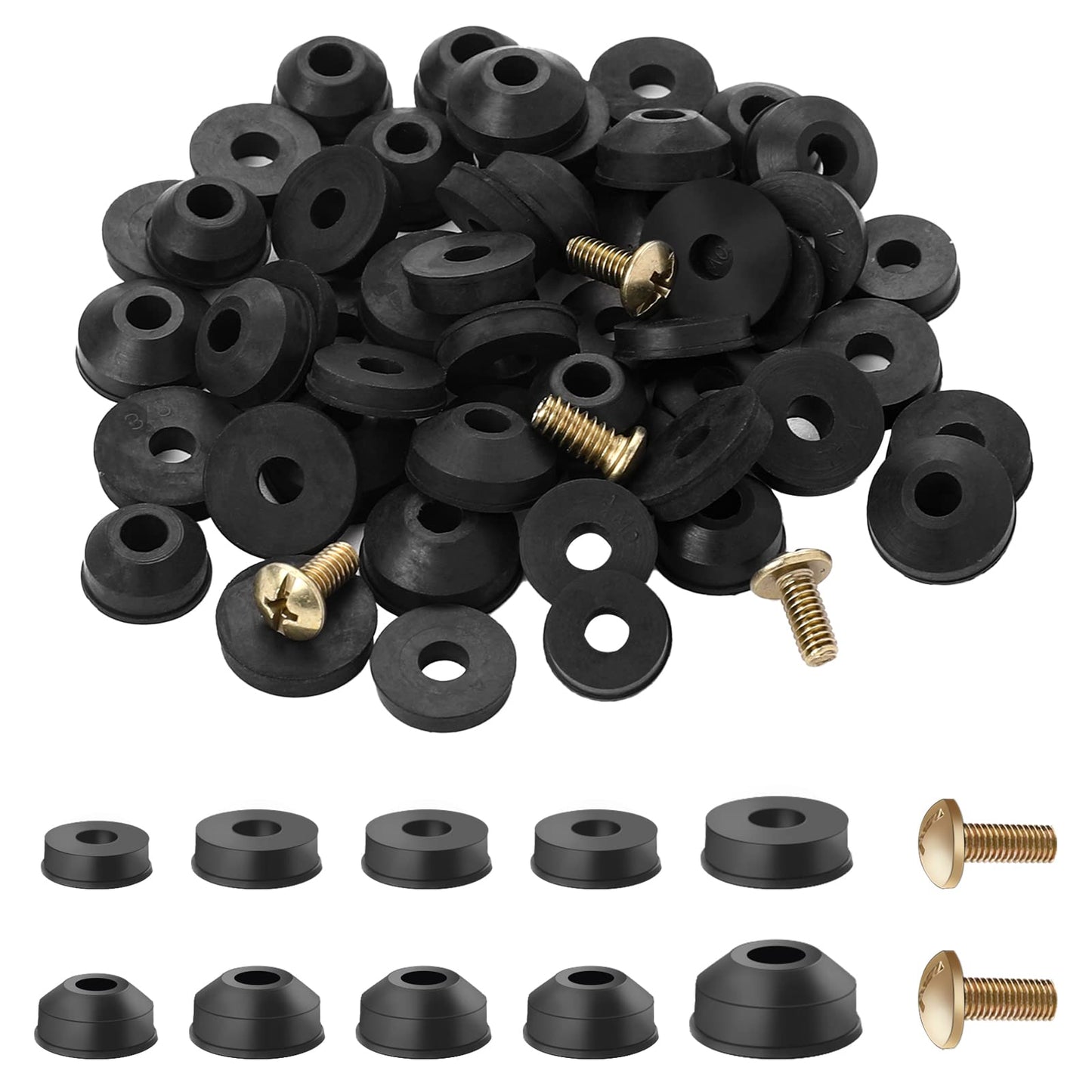 58Pcs Rubber Flat Washers