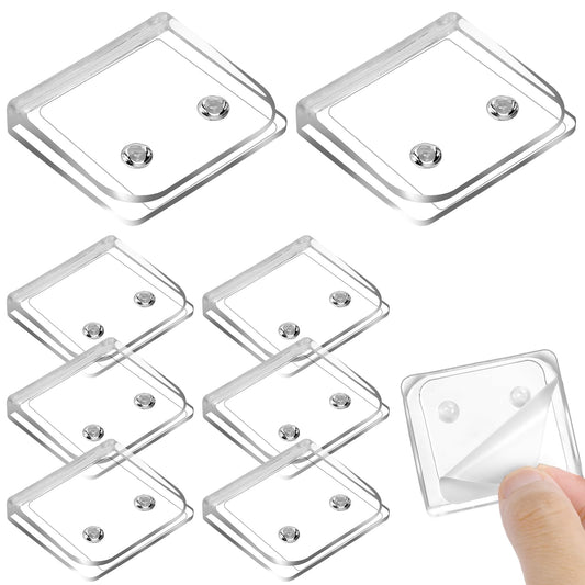 8 PCS Shower Curtain Clips Transparent Shower Splash Guard Holder Self Adhesive Windproof Splash Clips Clear Shower Curtain Wall Holder for Indoor Shower Curtains Hold Curtains