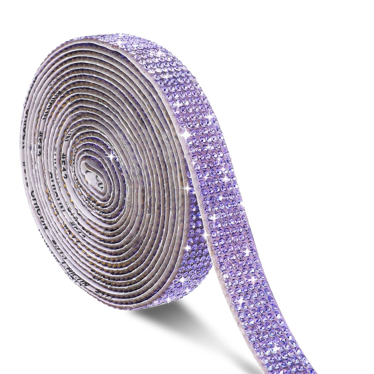 Rhinestone Roll Purple 3 Yards Self Adhesive Rhinestone Strips Diamante Strip Rhinestone Tape Crystal Ribbons Sticker Bling Roll with 2 mm Rhinestone for DIY Art Crafts Car Phone Decoration Purple