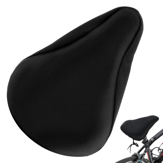 Bike Seat Cushion Gel Padded Bike Seat Cover Adjustable Bicycle Seat Cushion Extra Soft Bike Saddle Cover for Men & Women Comfort Bike Seat Cover Fit Stationary Exercise Mountain and Road Bicycle Seat