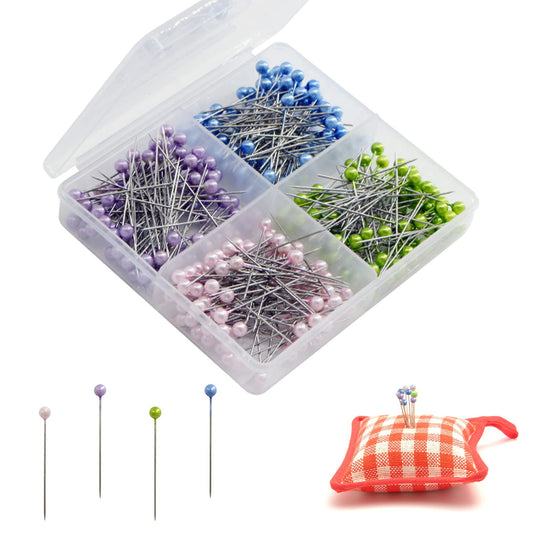 320 Pcs Pearl Ball Pins 1.5 inch Color Ball Head Pins Dressmaker Pins Decorative Pearl Ball Head Pins for Fabric Jewelry DIY Craft and Sewing Project (4 Colors)