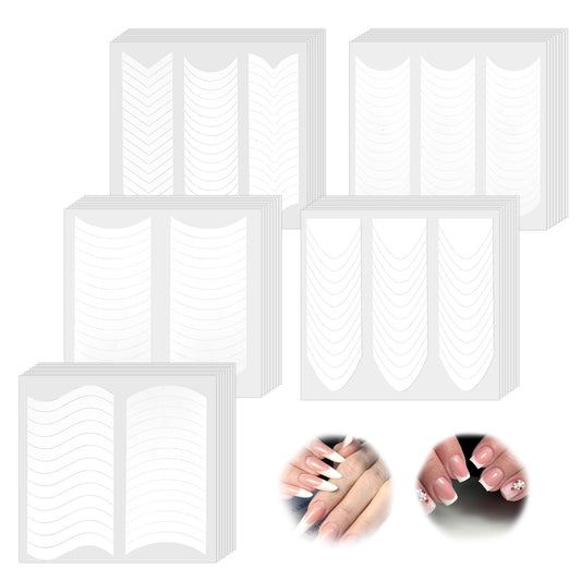 40 Sheets French Nail Stickers, French Manicure Stickers Tip Stickers, Self-Adhesive Nail Stickers French Tip Tool Gel Nail Stickers Nail Strips Nail Line Guide for DIY Decoration Stencil Tools