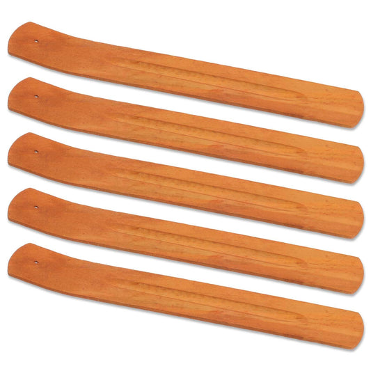 Japanese Incense Holder for Sticks, 5 Pack Natural Pine Wood Incense Stick Holder Japanese Style Incense Burner Ash Catchers Handmade Wooden Gift for Yoga Meditation SPA Relaxation Sessions, 9 Inches