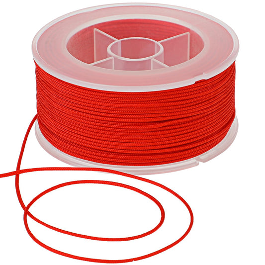 0.8mm Red Nylon Cord Satin String for Bracelet 71 Yards Cord Satin String for Bracelet Necklace String Nylon Thread Trim Cord for Jewelry Making Bracelet Cord Jewelry String(Red)