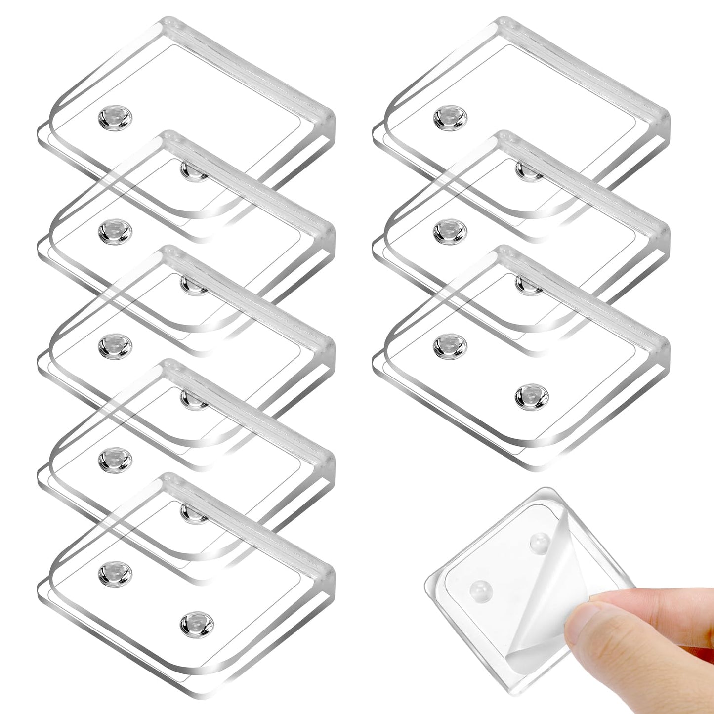 Shower Curtain Clips,8 Pack Self Adhesive Shower Splash Guard Clear Windproof Splash Clips for Shower Liners Curtains,Easy to Install, No Tools Required