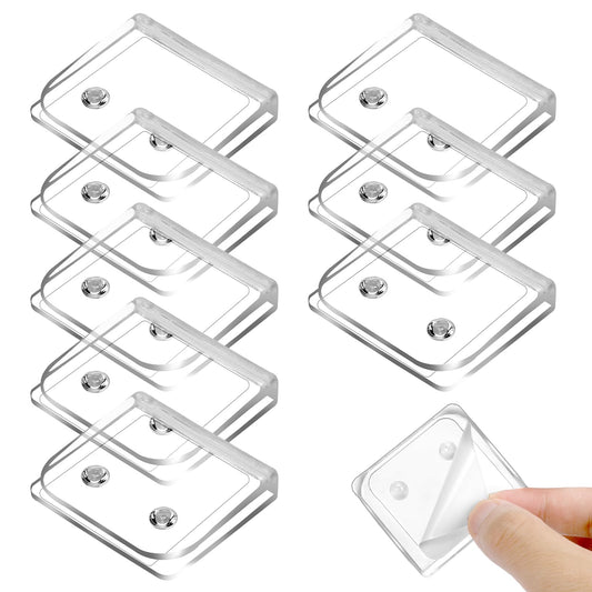 Shower Curtain Clips,8 Pack Self Adhesive Shower Splash Guard Clear Windproof Splash Clips for Shower Liners Curtains,Easy to Install, No Tools Required