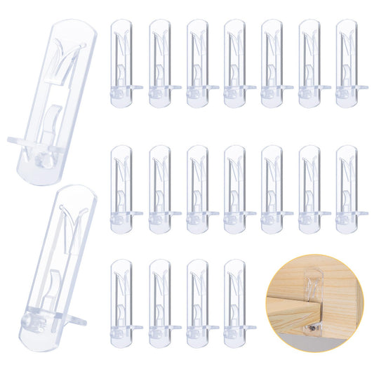 20 Pcs Plastic Locking Shelf Support Peg, 5mm Shelf Pins 3/4 Self-Locking Bracket Clips Cabinet Shelf Clips Shelf Support Clips Shelf Holders Pegs Shelf Support Pegs for Kitchen Furniture Bookcase