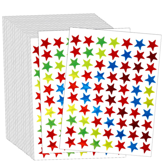 2100 Pcs Star Stickers Colorful Reward Stickers, 0.39 inch Small Gold Foil Star Stickers Self-Adhesive Reward Stickers for Teachers Teacher Stickers Reward Stickers