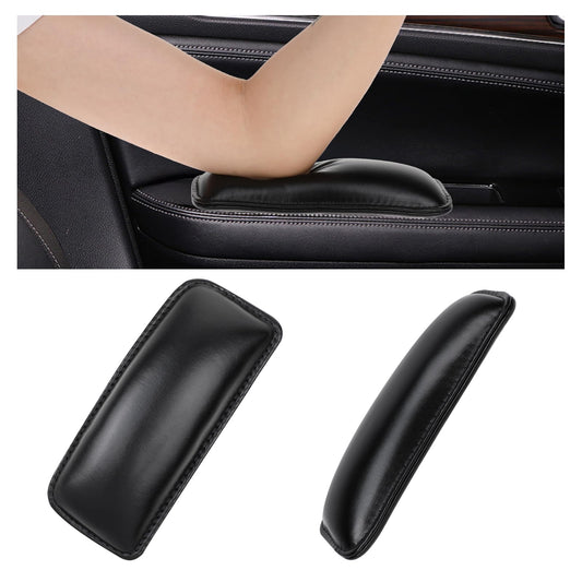 Knee Leg Elbow Cushion Pad for Car Center Console, 2 Pack Soft Leather Car Armrest Pillow Thigh Support Comfort Pillow Black Door Armrest Elbow Pillow Auto Interior Accessories for Pain Relief