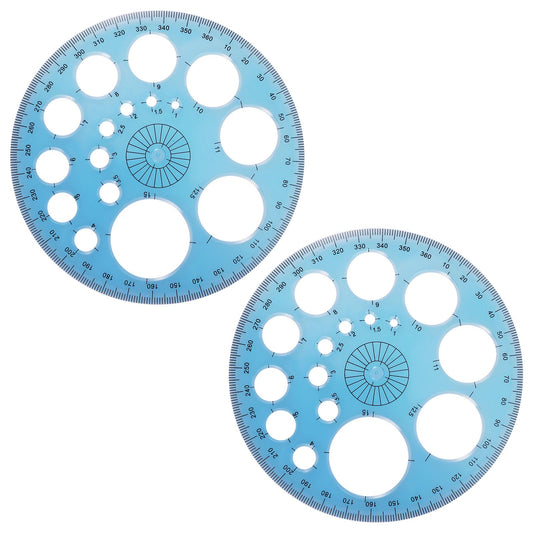 2 Pcs Circle Template for Drawing Round Stencil Templates Plastic Circle Stencil Ruler Multi-Function Drawing Aid Tool Professional Circle Ruler Drafting Tool for Studying, Designing, Office