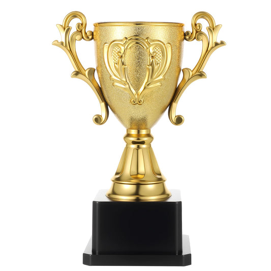 Exircy Gold Awards Trophy, Golden Trophies Plastic Trophy Cup for Sports Footabll Competition Tournaments Party
