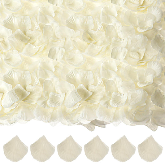KALIONE Artificial Rose Petals, 3000 Pieces Beige Fabric, for Wedding Decorations, Romantic Occasions, Party Decorations(0.1cm x 4cm x 4cm)