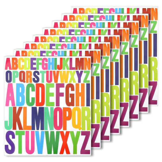 8 Sheets Alphabet Stickers 1 Inch/2 Inch Colored Self Adhesive Vinyl Alphabet Stickers Mailbox Numbers Labels DIY Crafts Art Making, Decals for Sign,Notebook, Door,Car