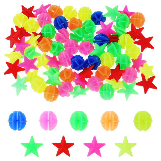 salbsever 72 PCS Bike Wheel Spokes Beads Plastic Colorful Bicycle Decoration Star Assorted Color Bicycle Spokes for Bike Accessories Wheel Decorations