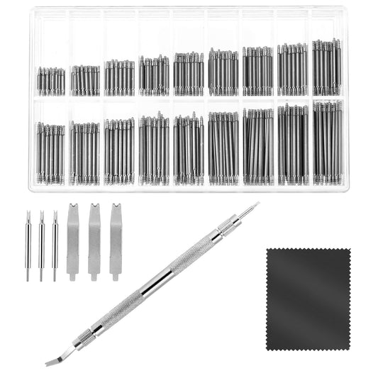 368 PCS Watch Band Pins Set, 6mm - 23mm Heavy Duty Stainless Steel Watch Link Remover Kit Watch Repair Kit Watch Tool Kit Watch Band Remover Tool Watch Spring Bar Tool for Repairing Watch Strap