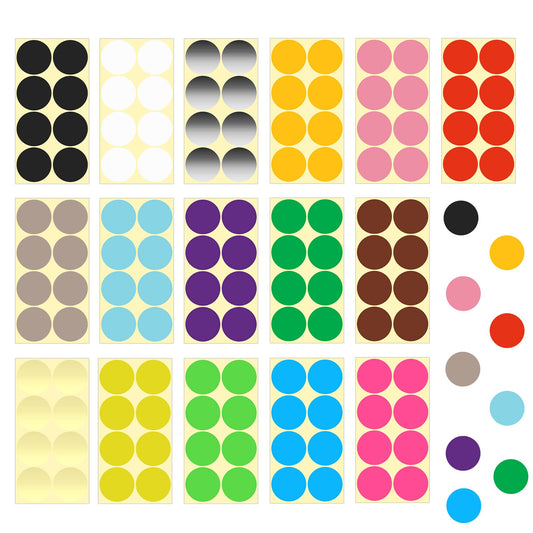 2" Round Colorful Coding Sticker,256 Pcs Label Sticker 16 Assorted Colors Circle Dot Labels Self-Adhesive Colored Stickers Solid Color Round Sticker for Coloring Marking Organizing