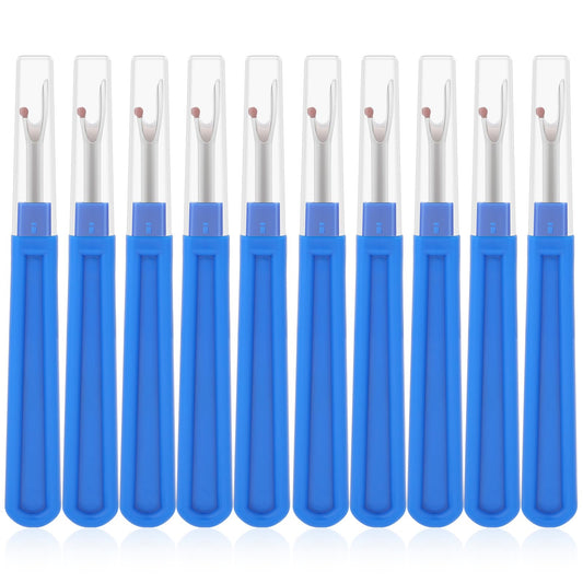 10 Pcs Seam Rippers Sewing Seam Thread Remover Ergonomic Grip Seam Ripper for Sewing Crafting Removing Embroidery Hems Seams (Blue)