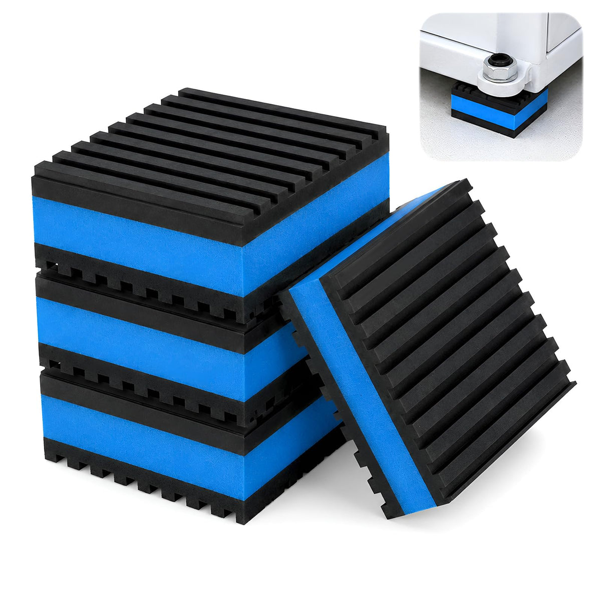 Rubber Anti Vibration Pads Washer Dryer Isolation Block 4Pack