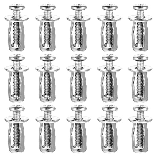 15pcs M4x20 Jack Expansion Screw Petal Nut, Bolt Inserts for Metal, Hollow Door Anchors and Screws, Expansion Bolts for Billboards Soft Wall Cladding Sheet Steel Pipe Hollow Wall