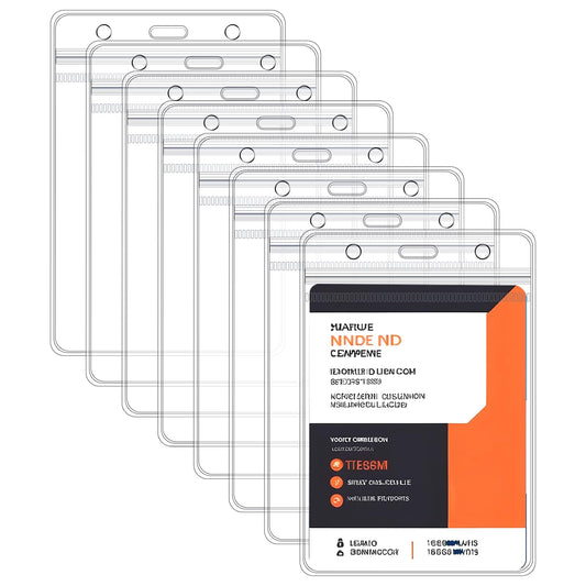 Badge Holder, 8 Pcs ID Badge Holder 3.2" x 4.7" Clear Plastic Card Holder Vertical Extra Thick Waterproof Name tag Holder for Office, Hospital, Exhibition, Party, Badge Swipe Cards or Credit Card
