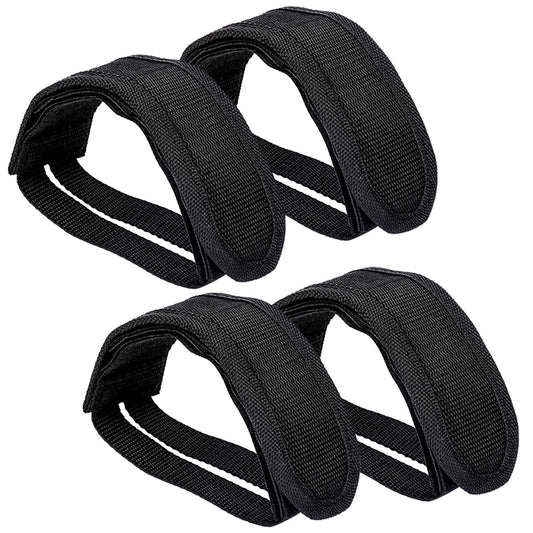 4 Pcs Bike Pedal Strap Toe Clips Straps Tape Black Universal Bike Feet Strap Adjustable Anti-Slip Double Adhesive Bike Feet Straps Biking Accessory(2 Pairs)