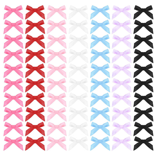 70PCS Mini Hair Bows Hair Clips for Women Girls Ribbon Bowknots Hairclips Solid Color Hair Ribbon Clips Satin Bow Hair Barrettes for Hair Design