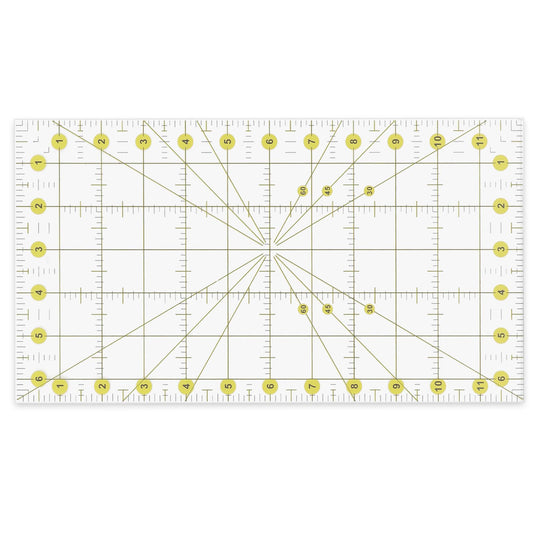 Quilting Ruler 6.5 X 12 Inch Acrylic Ruler Clear Fabric Ruler Plastic Sewing Guides Rulers Grid Ruler DIY Crafts Fabric Cutting Ruler for Precision Cutting Fabric Paper
