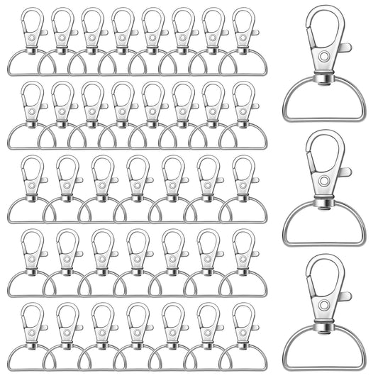 40 Pcs Lanyard Clip Swivel Snap Hooks 360° Metal Swivel Snap Hooks Wide 1/2 Inch D Rings Lobster Claw Clasps Keychain Hooks for Lanyard Bag Purse Tag Jewelry Making DIY Crafts