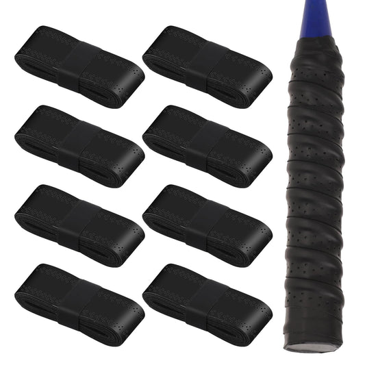 KALIONE 8 pcs Racquet Grip Tape, Tennis Tape Black Tennis Racket Grip Tape Sweatproof Tennis Racquet Grip Tape Non-slip Grip Tape Badminton Racket Handle Grip Tape Tennis Racket Tape (Black)