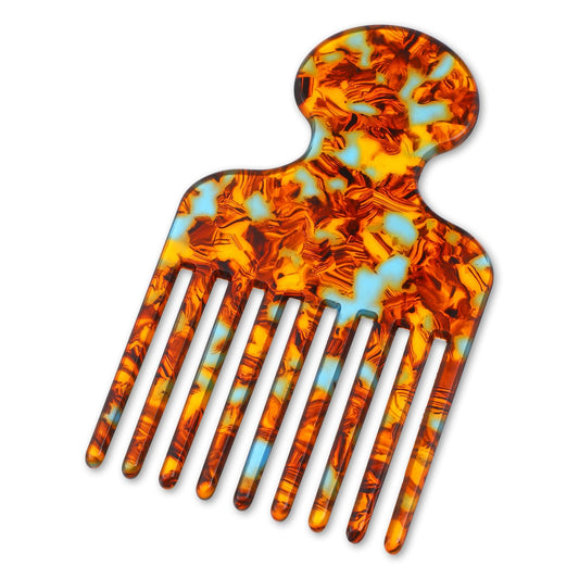 Hair Pick Comb for Women Acetate Long Tooth Hair Combs, Wide Tooth Comb for Curls, Detangling Lifting Combs, Hair Styling Tool, 4.8 Inches, Brown