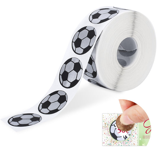 1000 Pcs Round Scratch Off Stickers, Football Scratch Card Stickers, 1 inch Round Custom Stickers Scratch Stickers, Scratch Off Stickers for DIY, Scratcher Stickers for Scratch Tickets(Football)