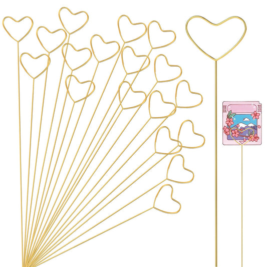 KALIONE 20Pcs Floral Card Holder Picks, Floral Picks Picture Holders, Gold Place Card Holder, Flower Bouquet Picks Clip, Table Number Holders, Floral Gift Card Holder Clips for Wedding Party