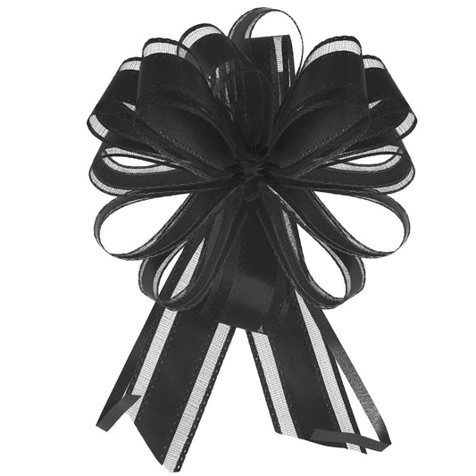 20 Pcs Ribbon Bows for Gift Wrapping 5.1-inch Pull Bows Gift Bow Flower Bow for Christmas Wedding Party Birthday Gift Wrap Flower Decorations(Black)