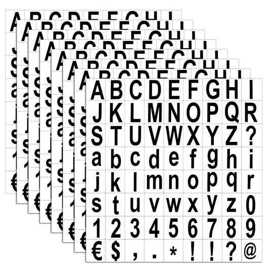 8 Sheets Black Alphabet Stickers Number Decals Letter Stickers, Self Adhesive Vinyl Waterproof Mailbox Stickers Alphabet Number Stickers for Signs, Window, Address, Name (1 Inch, Black)