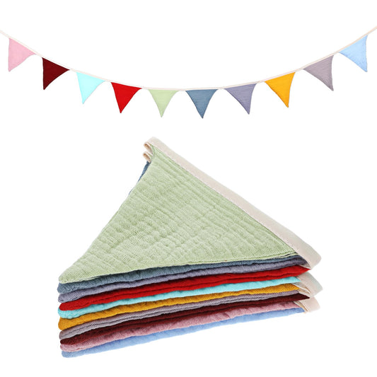 Bunting Fabric, Long Bunting, Children's Room Garland, Muslin, Cotton Fabric Bunting, Bunting, Bunting, Colourful for Party, Wall Decoration, Gift