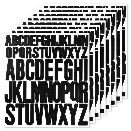 8 Sheets Self-Adhesive Letters, 2.5 cm 5 cm Alphabet Stickers, Vinyl Letter Stickers on Pin Board, Alphabet Stickers for Mailbox, Notice Board, Window, Door Sign, Address (Black)