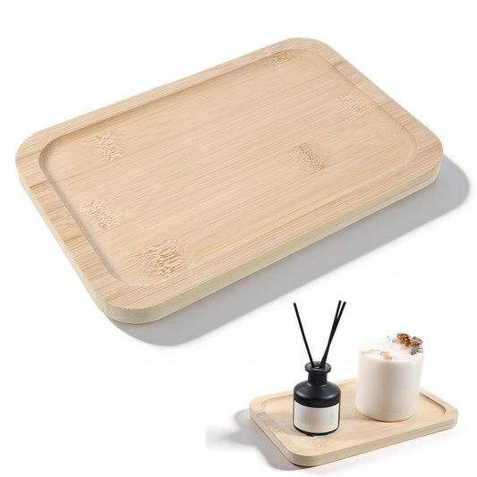 Bamboo Tray, Bathroom Tray, Decorative Rectangular Cosmetic Tray, Wooden Tray, Bathroom Serving Tray, Wooden Tray, Dressing Table, Counter Tray for Cosmetics, Jewellery, Perfumes, Candles