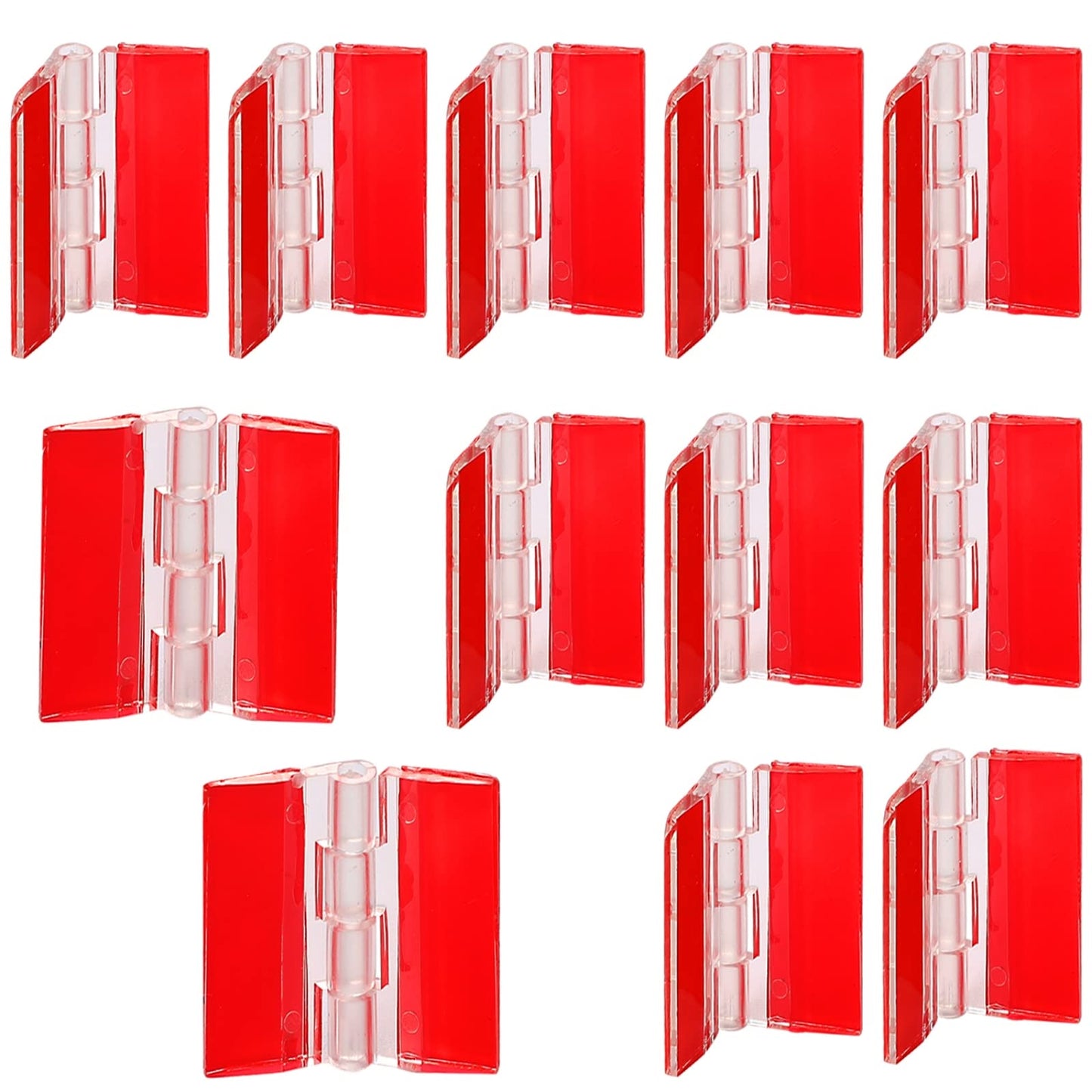 12 Pcs Acrylic Hinge Clear Acrylic Mini Hinge Transparent Plastic Continuous Piano Hinge Self-Adhesive Folding Hinge Tools for Cabinet Drawer Furniture DIY Display Stand 45x35 mm