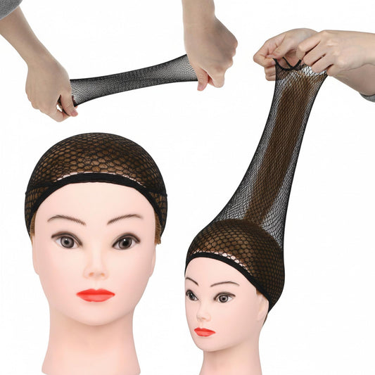 Pack of 2 Nylon Hair Net Wig, Black Hair Net for Wigs, Wig Cap for Long Hair, Stretchy Breathable Wig Caps, Hair Nets Wig Net Accessories, Elastic for Party, Cosplay