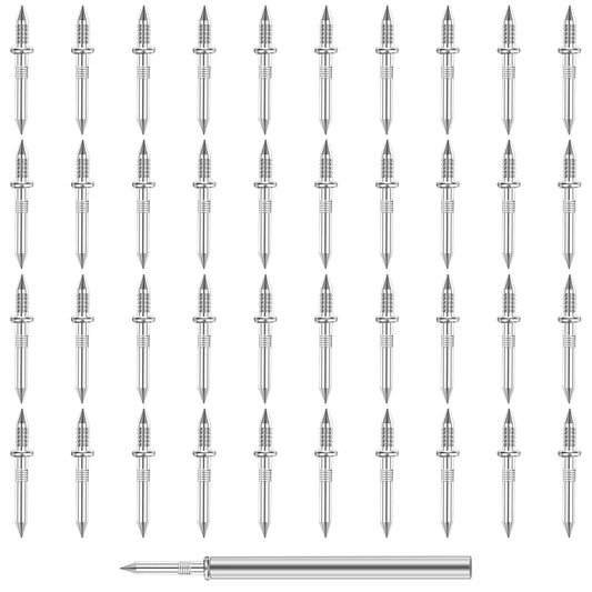 200Pcs Double-Head Skirting Thread Seamless Nail Skirting Line Without Marks Nail Invisible Screws & Nail-Specific Sleeve Tool Seamless Skirting Thread Nails with Solid Wood Baseboard