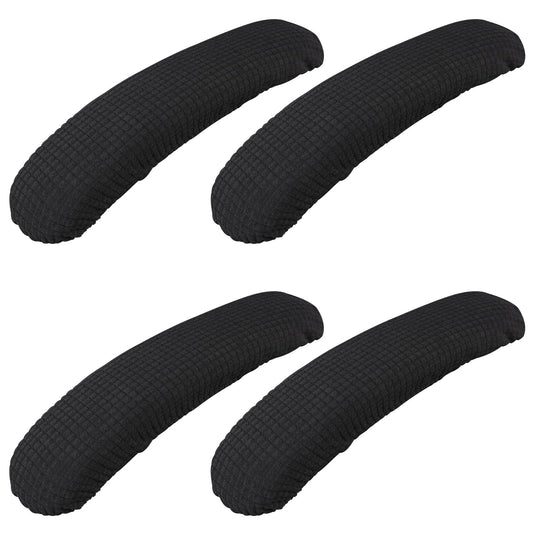 KALIONE 4 Pcs Office Chair Arm Armrest Covers Armrest Slipcover Pads, Chair Arm Pads Arm Protectors, Office Removable Arm Rest Covering, Elastic Chair Armrest Cover(2 Pairs Black)