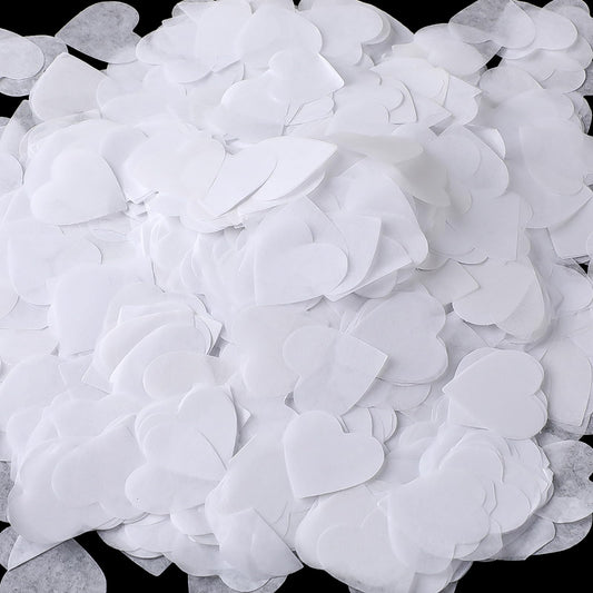 8000 Pcs Heart Shaped Wedding Confetti Paper White Tissue Paper White Heart Shaped Confetti for Wedding Celebrations Birthday Anniversary Party