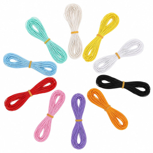 10 Colors 1mm Elastic Cord Round, 22 Yards/PCS Elastic String for Bracelets, Multiple Colors Elastics Band Rubber Cord Rope for Bracelet Making, DIY Crafts, Jewelry Making, Beading, and Sewing