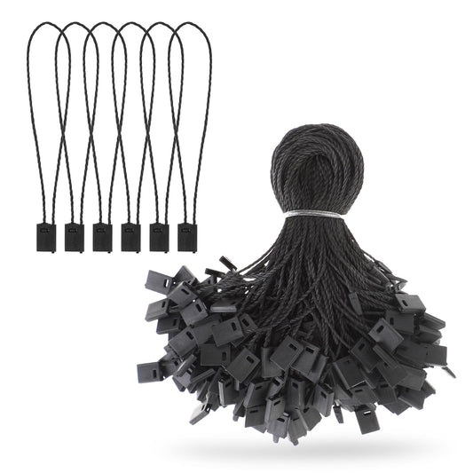 Hang Tag Fasteners 7In Black Hang String for Tags 1000Pcs Snap Lock Fastener Nylon Pin Loop Hook Ties for Clothes Gift Bags Price Tags with String Attached Belt Pocket Squares Luggage Label Attachment