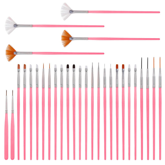 30 PCS Cake Decorating Brushes Cake Painting Brushes Fondant Paint Brush Food Paint Brush Baking Decorating Tools Cookie Brushes DIY Tool Set Cake Decorating Painting Tool Icing Pastry Brush(Pink)