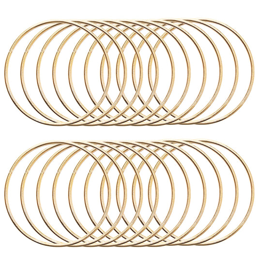 20 Pcs 3 Inch Metal Rings for Craft Gold Hoops Floral Macrame Hoops Rings for DIY Crafts Macrame Dream Catcher Supplies(Gold,3 inch)