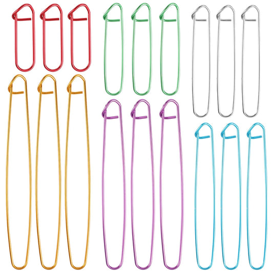 18 PCS Knitting Stitches Holder Set Assorted Colors Aluminium Cable Needles Needles Practical Knitting Crochet Tools for Blankets Scarves Other Knitting Project Crochet Projects