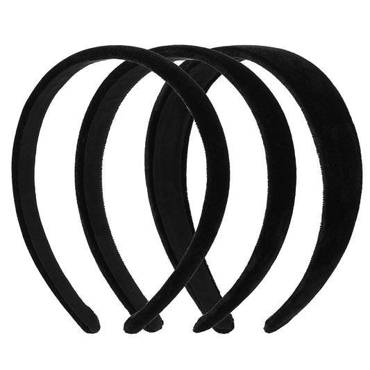 3 Packs Black Velvet Headband for Women Black Headband Soft Padded Headband for Women Solid Headband for Women Velvet Hair Band Thick Head Bands Hair Accessories